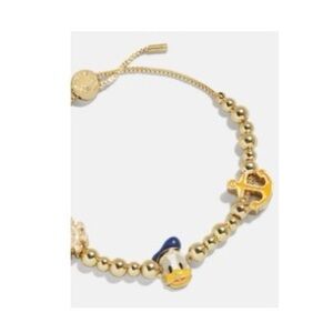 Donald Duck Gold Beaded Bracelet with Anchor Charms